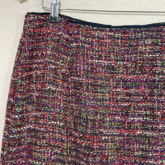 Talbots Vibrant Pink Green Purple Textured Tweed  Pencil Skirt - Picture 2 of 8